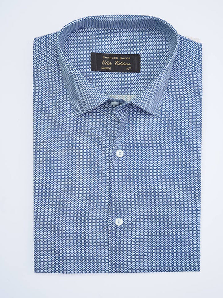 Blue Printed, Elite Edition, French Collar Men’s Formal Shirt (FS-2027)