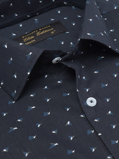 Navy Blue Printed, Elite Edition, French Collar Men’s Formal Shirt (FS-2028)