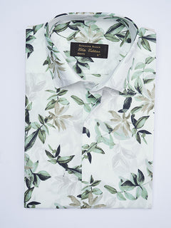 White Printed, Elite Edition, French Collar Men’s Formal Shirt (FS-2031)