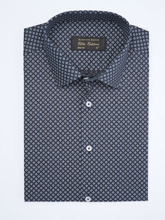 Navy Blue Printed, Elite Edition, French Collar Men’s Formal Shirt (FS-2032)