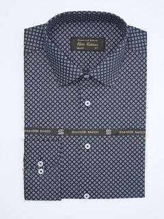 Navy Blue Printed, Elite Edition, French Collar Men’s Formal Shirt (FS-2032)