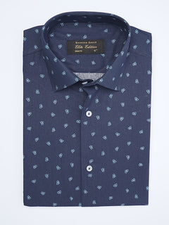 Blue Printed, Elite Edition, French Collar Men’s Formal Shirt (FS-2034)