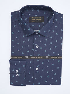 Blue Printed, Elite Edition, French Collar Men’s Formal Shirt (FS-2034)