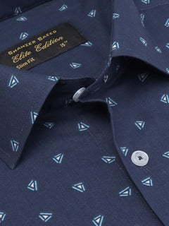 Blue Printed, Elite Edition, French Collar Men’s Formal Shirt (FS-2034)