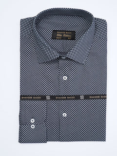 Navy Blue Printed, Elite Edition, French Collar Men’s Formal Shirt (FS-2037)