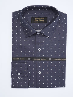 Dark Blue Printed, Elite Edition, French Collar Men’s Formal Shirt (FS-2038)