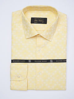 Yellow Printed, Elite Edition, French Collar Men’s Formal Shirt (FS-2047)