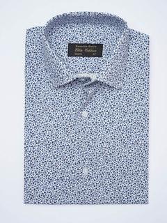 White Printed, Elite Edition, French Collar Men’s Formal Shirt (FS-2051)