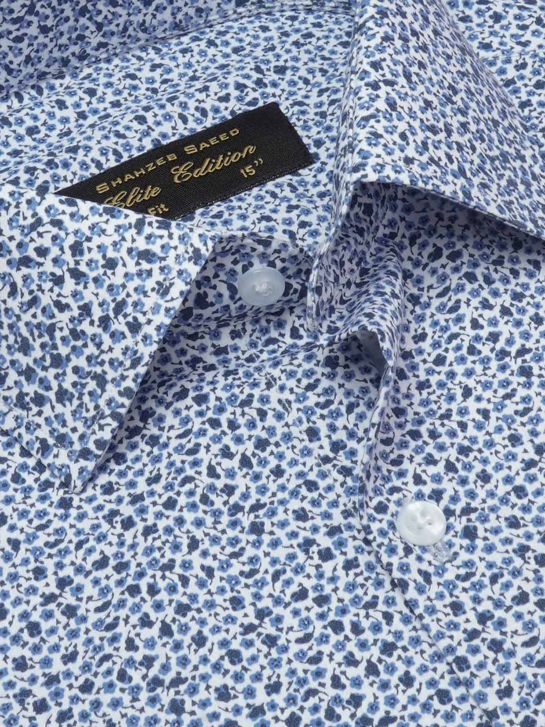 White Printed, Elite Edition, French Collar Men’s Formal Shirt (FS-2051)