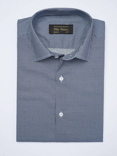 Navy Printed, Elite Edition, French Collar Men’s Formal Shirt (FS-2052)