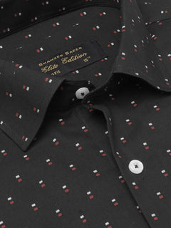 Black Printed, Elite Edition, French Collar Men’s Formal Shirt (FS-2053)