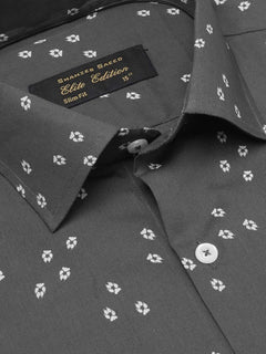 Grey Printed, Elite Edition, French Collar Men’s Formal Shirt (FS-2056)