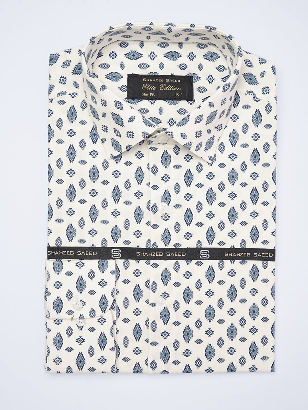 Off-White Printed, Elite Edition, French Collar Men’s Formal Shirt (FS-2059)