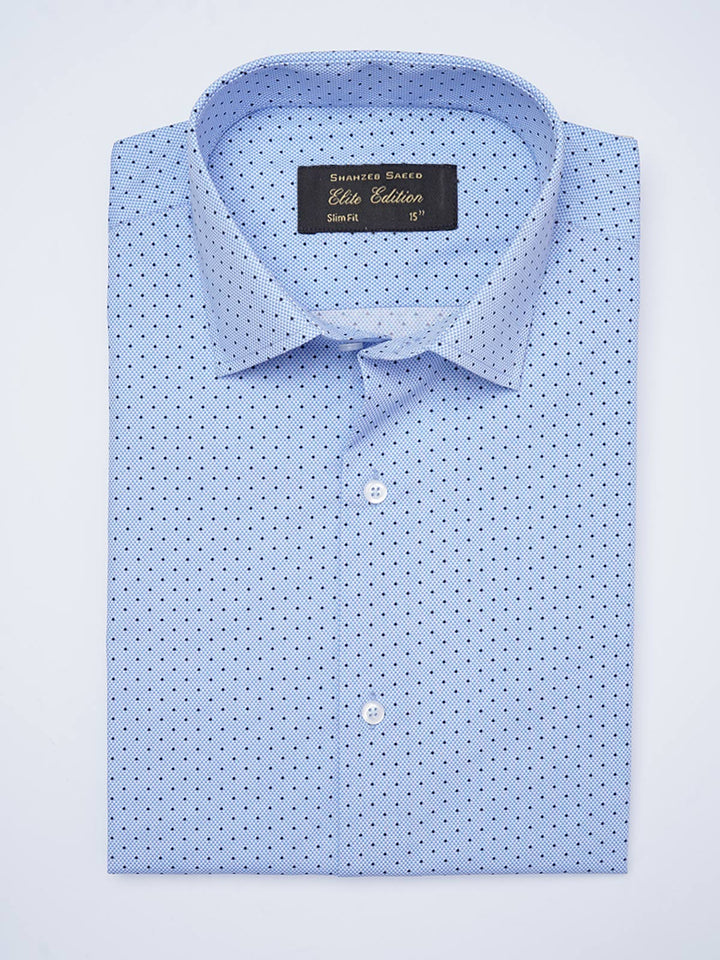 Blue Printed, Elite Edition, French Collar Men’s Formal Shirt (FS-2060)