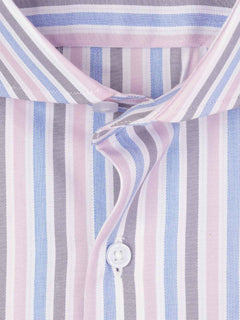 Multi Color Self Striped, Elite Edition, Cutaway Collar Men’s Formal Shirt (FS-2069)