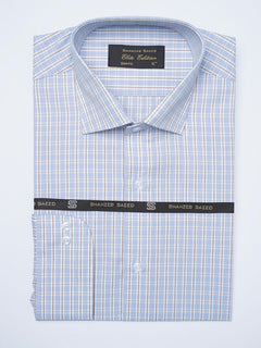 Blue Checkered, Elite Edition, Cutaway Collar Men’s Formal Shirt (FS-2072)