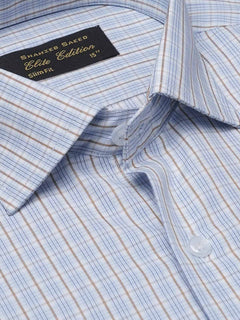 Blue Checkered, Elite Edition, Cutaway Collar Men’s Formal Shirt (FS-2072)