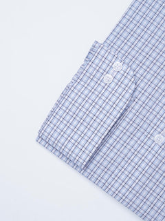 Blue Checkered, Elite Edition, Cutaway Collar Men’s Formal Shirt (FS-2073)