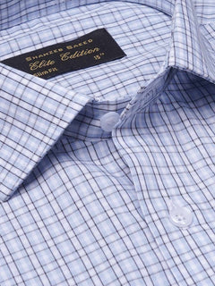 Blue Checkered, Elite Edition, Cutaway Collar Men’s Formal Shirt (FS-2073)