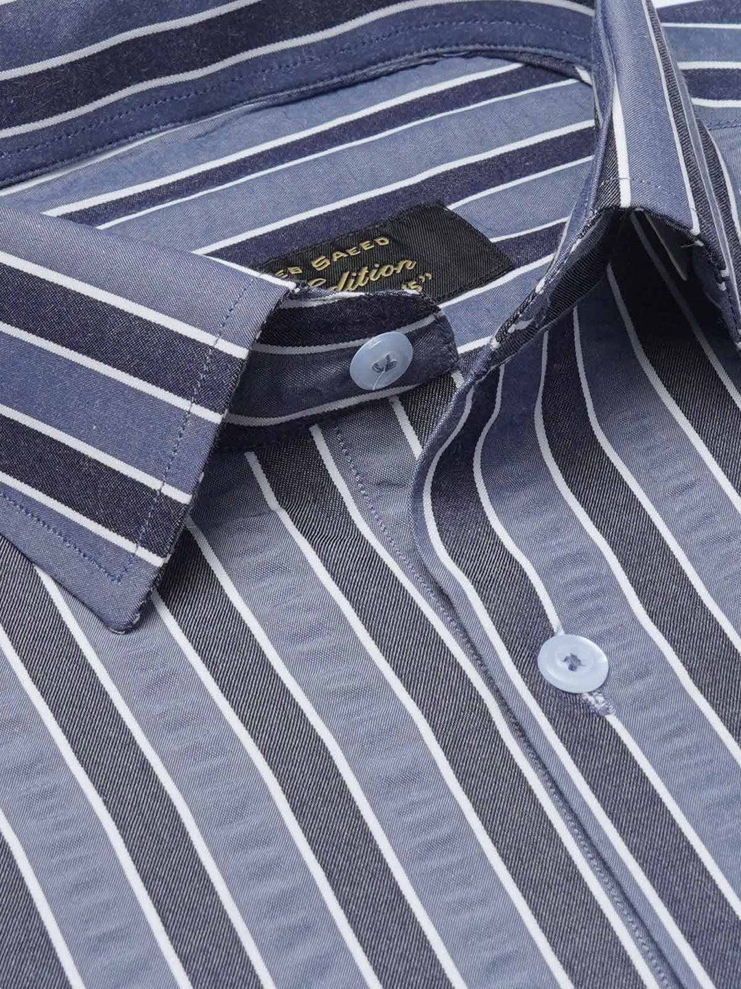 Grey Self Striped, Elite Edition, Cutaway Collar Men’s Formal Shirt (FS-2083)