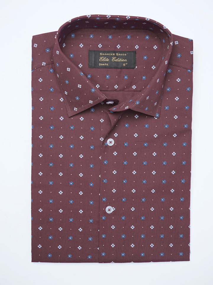 Red Printed, Elite Edition, French Collar Men’s Formal Shirt (FS-2089)