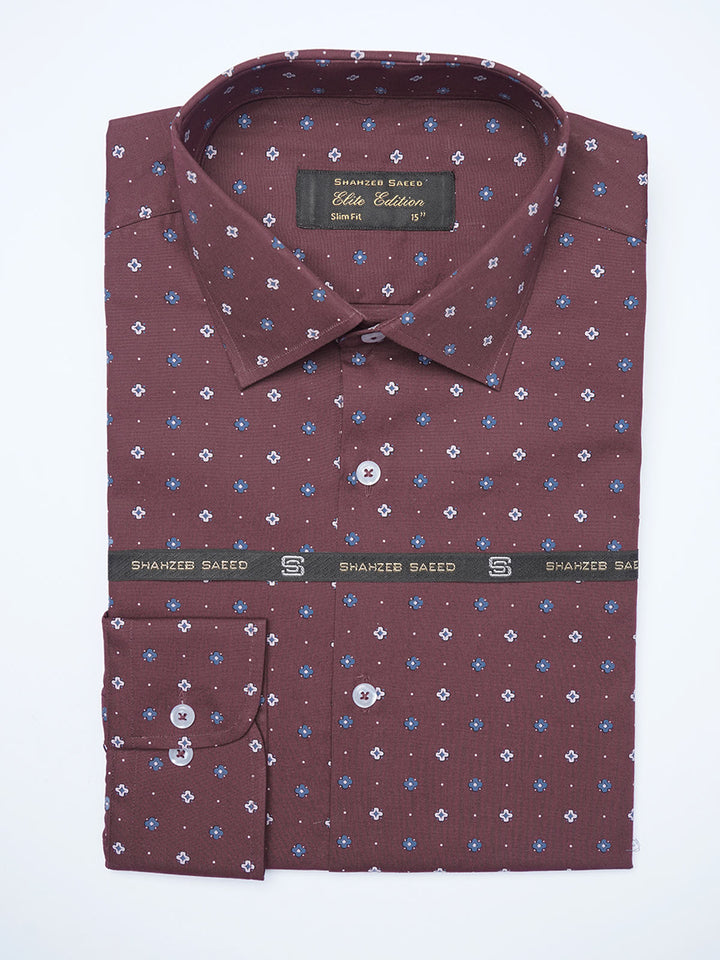 Red Printed, Elite Edition, French Collar Men’s Formal Shirt (FS-2089)