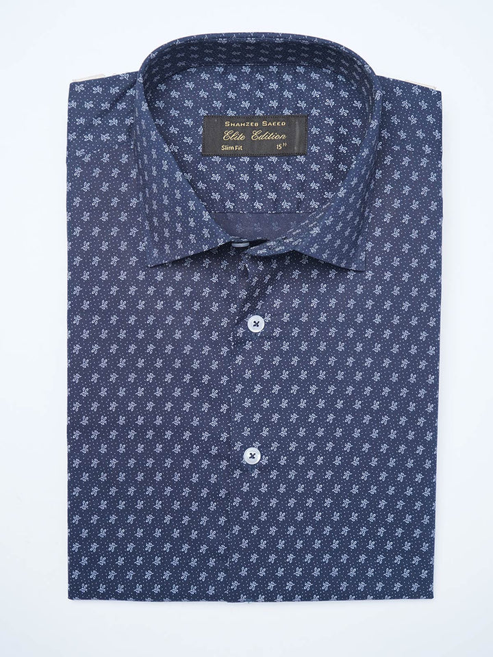 Blue Printed, Elite Edition, French Collar Men’s Formal Shirt (FS-2091)