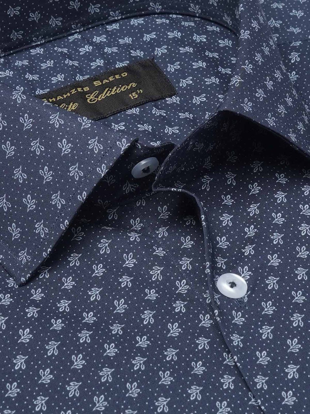 Blue Printed, Elite Edition, French Collar Men’s Formal Shirt (FS-2091)