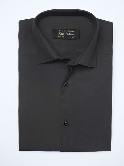 Black Plain, Cutaway Collar, Elite Edition, Men’s Formal Shirt  (FS-2094)