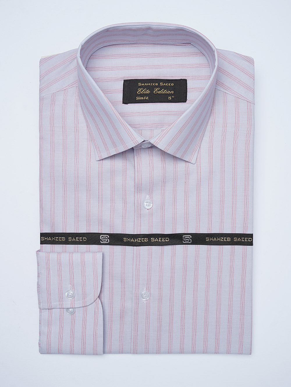 Red Self Striped, Elite Edition, Cutaway Collar Men’s Formal Shirt (FS-2102)