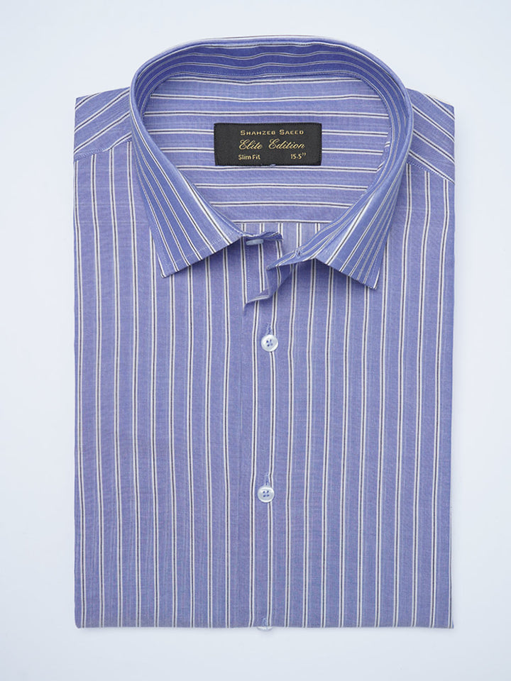 Blue Self Striped, Elite Edition, Cutaway Collar Men’s Formal Shirt (FS-2105)