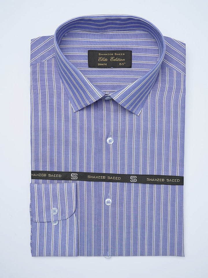 Blue Self Striped, Elite Edition, Cutaway Collar Men’s Formal Shirt (FS-2105)