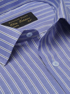 Blue Self Striped, Elite Edition, Cutaway Collar Men’s Formal Shirt (FS-2105)