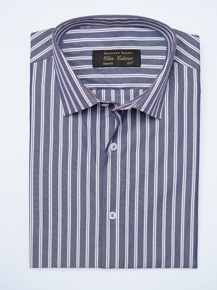 Blue Self Striped, Elite Edition, Cutaway Collar Men’s Formal Shirt (FS-2109)