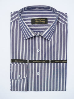 Blue Self Striped, Elite Edition, Cutaway Collar Men’s Formal Shirt (FS-2109)