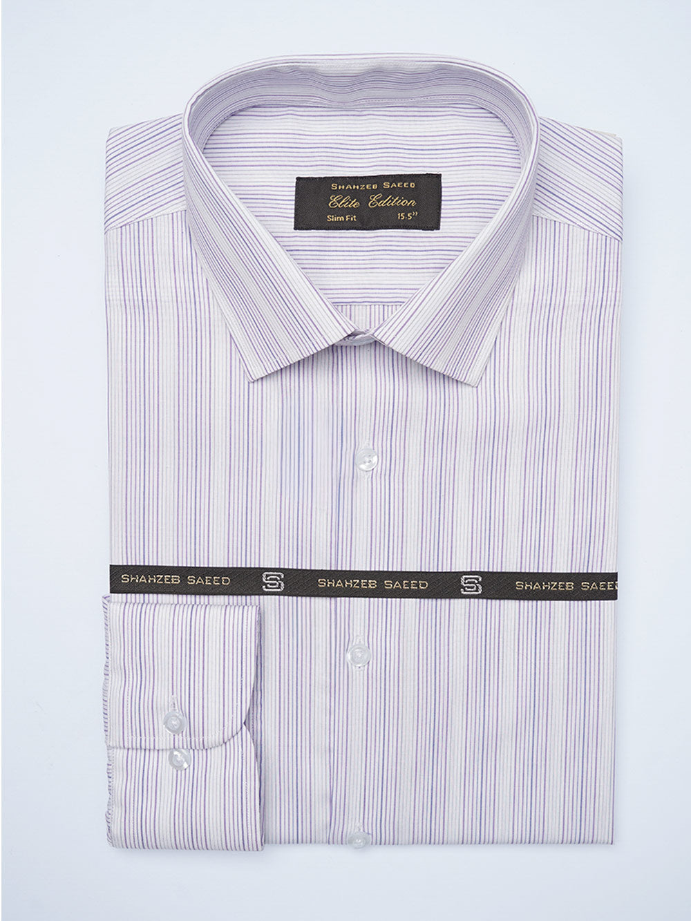 Purple Self Striped, Elite Edition, Cutaway Collar Men’s Formal Shirt (FS-2112)