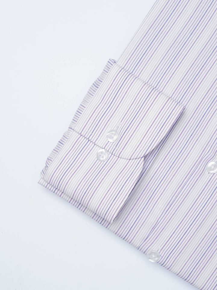 Purple Self Striped, Elite Edition, Cutaway Collar Men’s Formal Shirt (FS-2112)