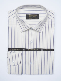 Blue Self Striped, Elite Edition, Cutaway Collar Men’s Formal Shirt (FS-2113)