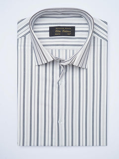 Black & Grey Self Striped, Elite Edition, Cutaway Collar Men’s Formal Shirt (FS-2115)