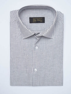 Black & White Self Striped, Elite Edition, Cutaway Collar Men’s Formal Shirt (FS-2116)