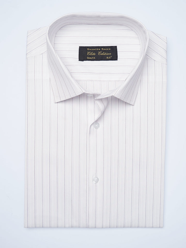 Light Purple Self Striped, Elite Edition, Cutaway Collar Men’s Formal Shirt (FS-2118)