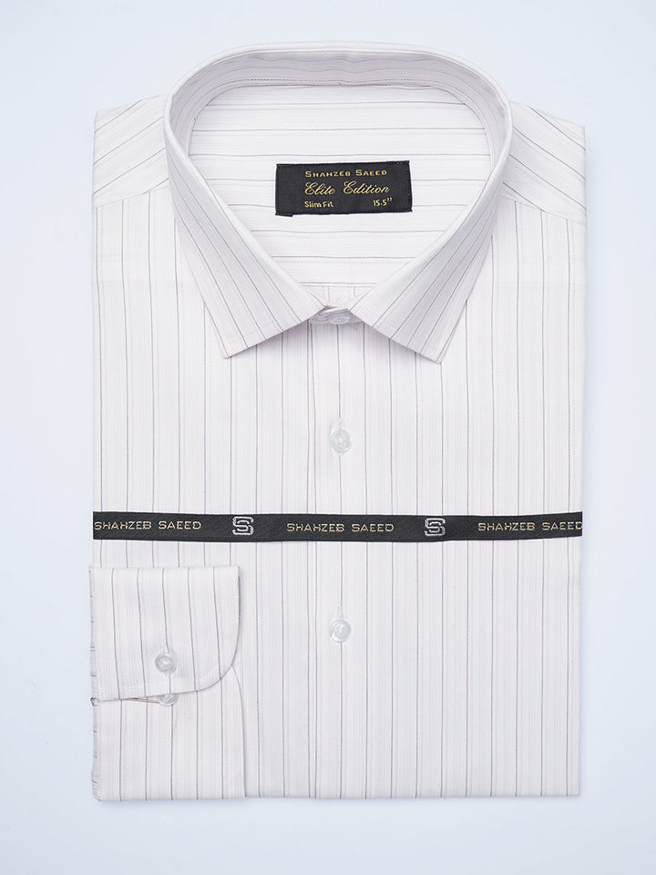 Light Purple Self Striped, Elite Edition, Cutaway Collar Men’s Formal Shirt (FS-2118)