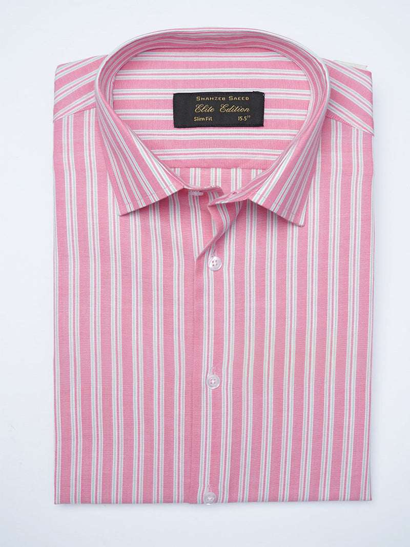 Pink & Green Self Striped, Elite Edition, Cutaway Collar Men’s Formal Shirt (FS-2119)