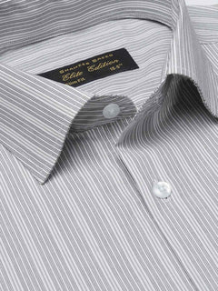 Grey Self Striped, Elite Edition, Cutaway Collar Men’s Formal Shirt (FS-2122)