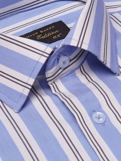 Blue & Black Self Striped, Elite Edition, Cutaway Collar Men’s Formal Shirt (FS-2123)