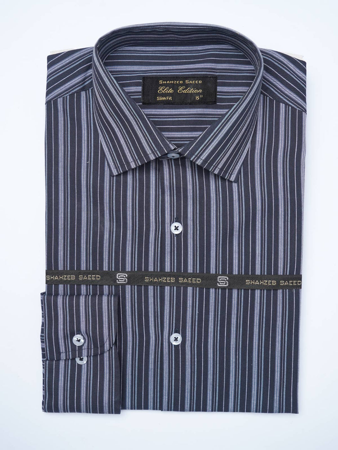 Multi Color Self Striped, Elite Edition, Cutaway Collar Men’s Formal Shirt (FS-2124)