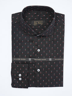 Black & Red Printed, Elite Edition, Cutaway Collar Men’s Formal Shirt (FS-2128)