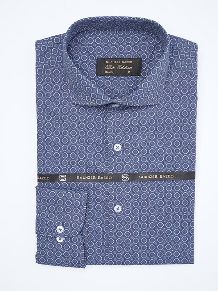 Purple Printed, Elite Edition, Cutaway Collar Men’s Formal Shirt (FS-2137)