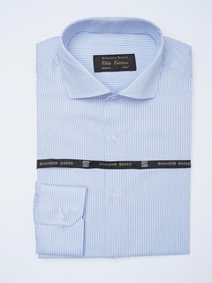 Blue & White Self Striped, Elite Edition, Cutaway Collar Men’s Formal Shirt (FS-2140)