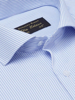 Blue & White Self Striped, Elite Edition, Cutaway Collar Men’s Formal Shirt (FS-2140)